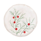 Stoneware Round Plate, Fir & Red Berries - Angela Reed - Christmas Decorations