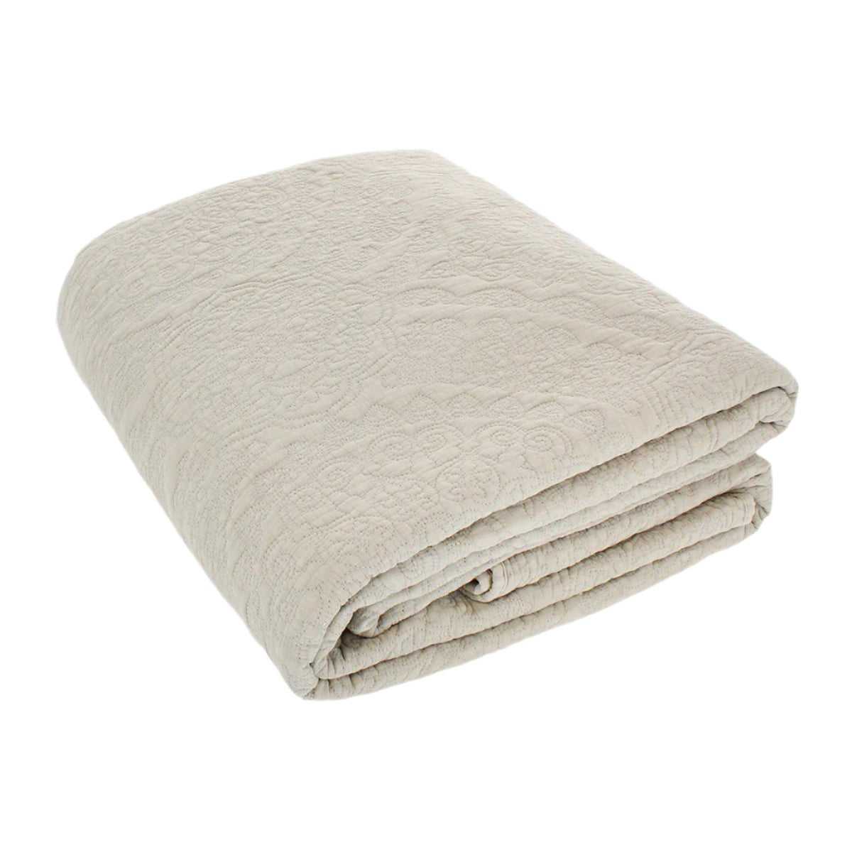 Stonewash Cotton Bedspread, Parchment Single 190 x 260 cm,One Size 250 x 260 cm - to fit Double or King Size bed,Superking 305 x 280 cm
