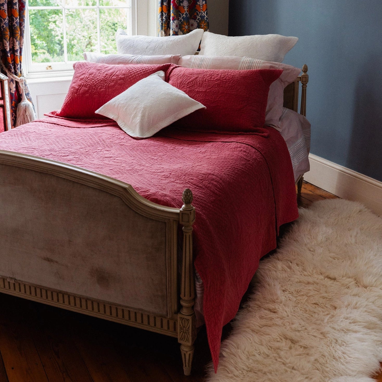 Stonewash Cotton Bedspread, Terracotta Single 190 x 260 cm,One Size 250 x 260 cm - to fit&nbsp;Double or King Size bed,Superking 305 x 280 cm