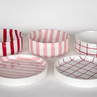 Striped Bowl, Sunset Red
