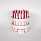 Striped Bowl, Sunset Red