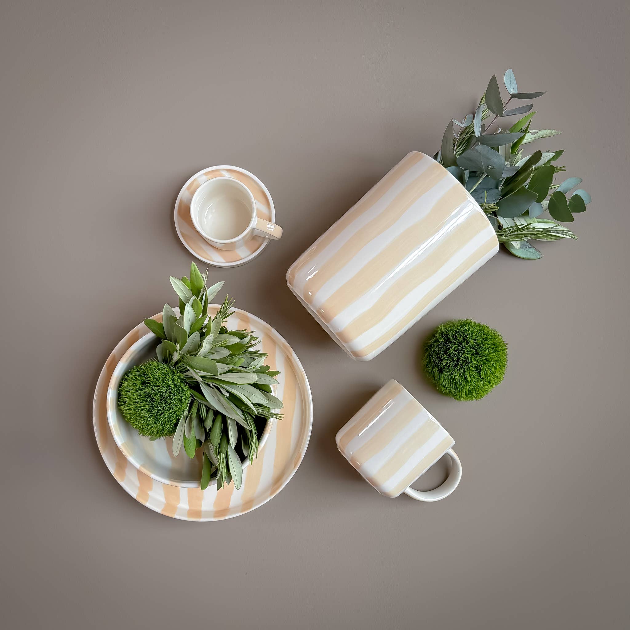Striped Plate, Boho Beige