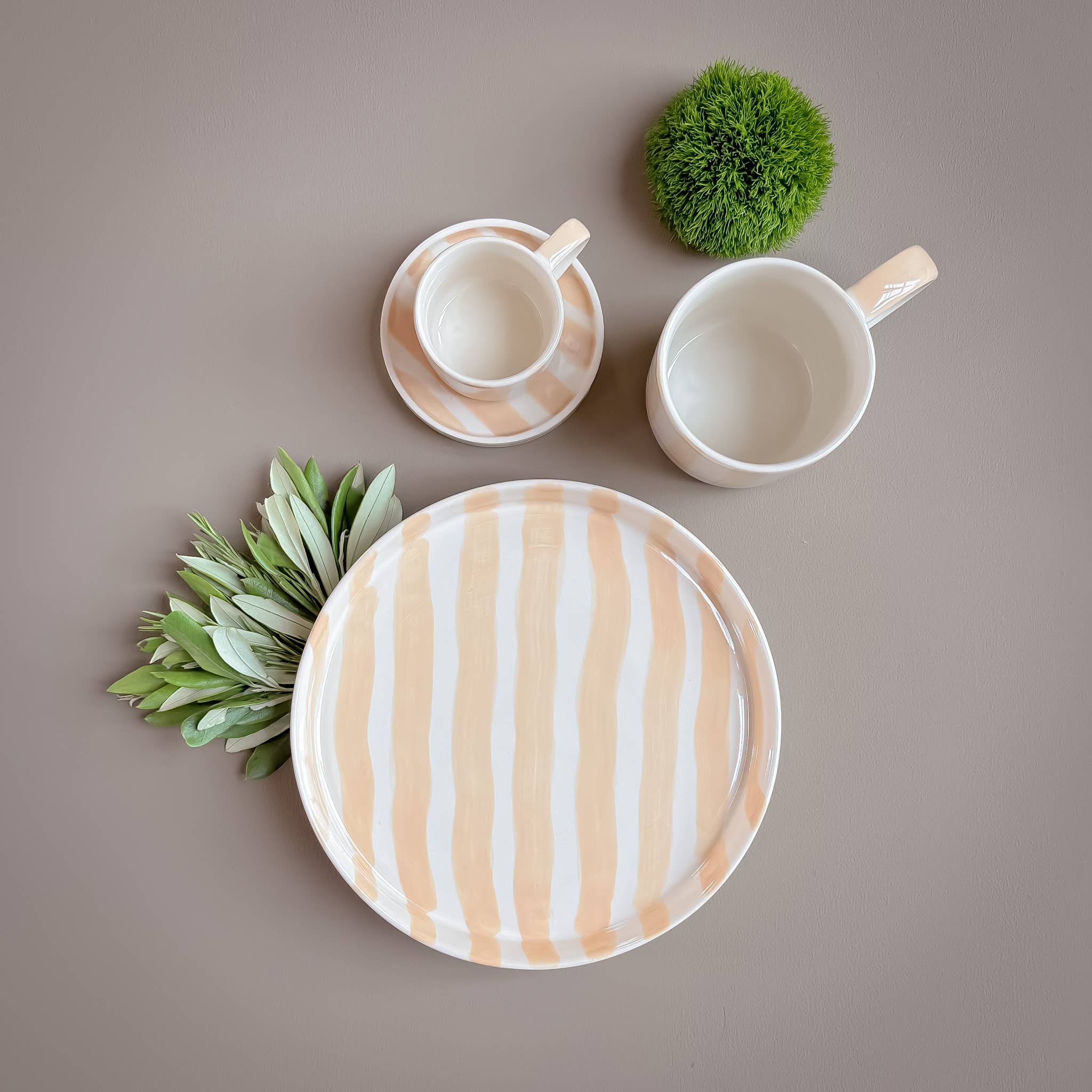 Striped Plate, Boho Beige