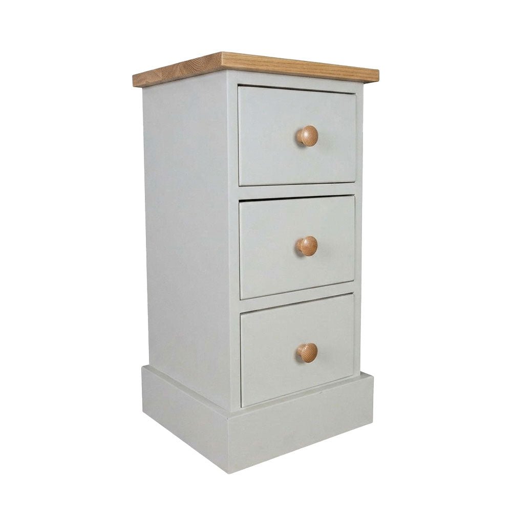 Tetbury Small 3 Drawer Bedside Ash Top / Dior Grey,Ash Top / Truffle,Painted Top / Dior Grey,Ash Top / Ivory,Ash Top / Limestone,Painted Top / Ivory,Painted Top / Limestone,Painted Top / Truffle