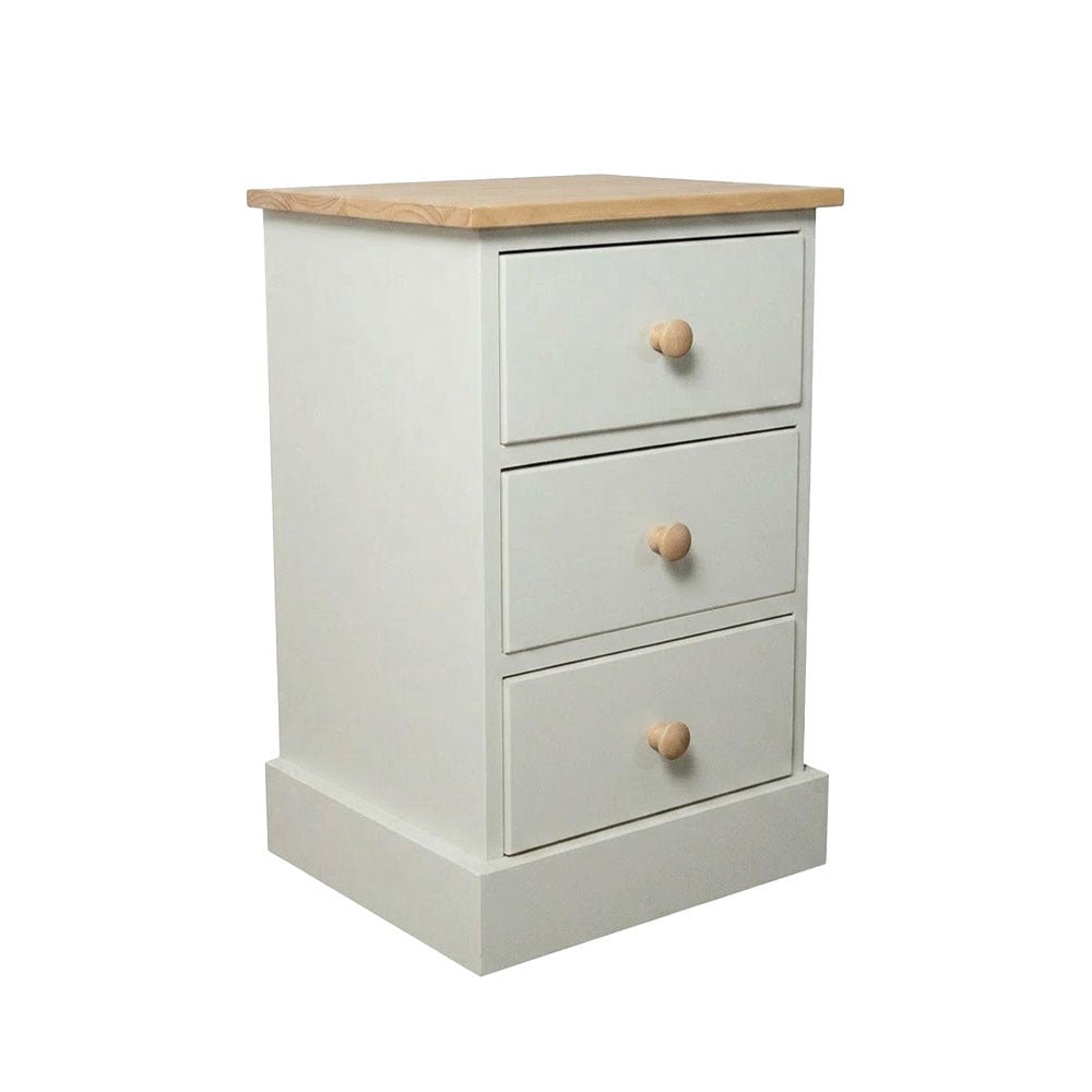Tetbury Standard 3 Drawer Bedside Ash Top / Dior Grey,Ash Top / Truffle,Ash Top / Limestone,Painted Top / Dior Grey,Ash Top / Ivory,Painted Top / Truffle,Painted Top / Ivory,Painted Top / Limestone