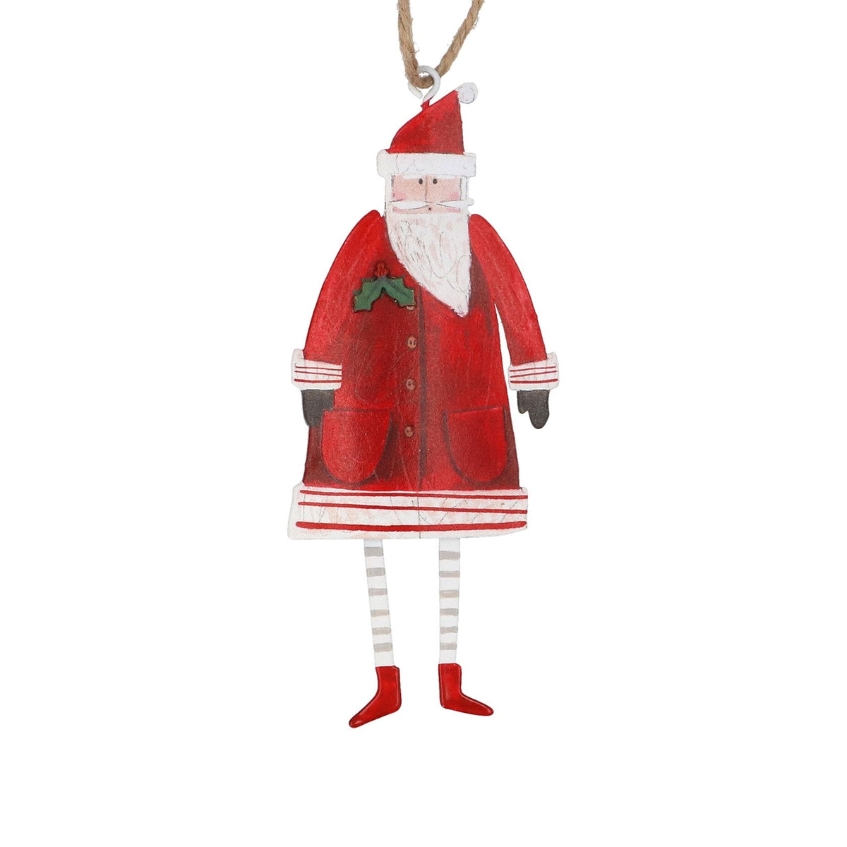 Tin Vintage Santa Decoration - Angela Reed - Christmas Decorations