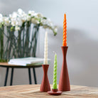 Twisted Taper Candle Linen,Turquoise,Raspberry,Pink,Orange,Ivory,Red
