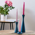 Twisted Taper Candle Linen,Turquoise,Raspberry,Pink,Orange,Ivory,Red