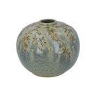 Verdigris Vine Ceramic Ball Vase