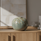Verdigris Vine Ceramic Ball Vase