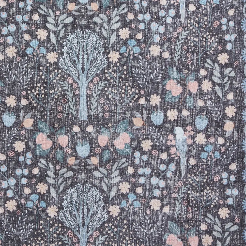 Versailles Washable Rug, Black/Blue 61 x 230cm runner,122 x 170cm,152 x 230cm,180 x 270cm