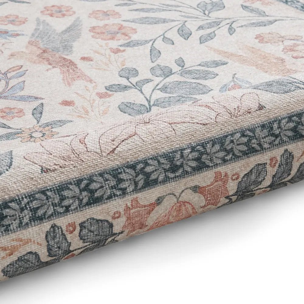 Versailles Washable Rug, Neutral Beige/Blue 61 x 230cm runner,122 x 170cm,152 x 230cm,180 x 270cm