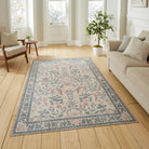 Versailles Washable Rug, Neutral Beige/Blue 61 x 230cm runner,122 x 170cm,152 x 230cm,180 x 270cm
