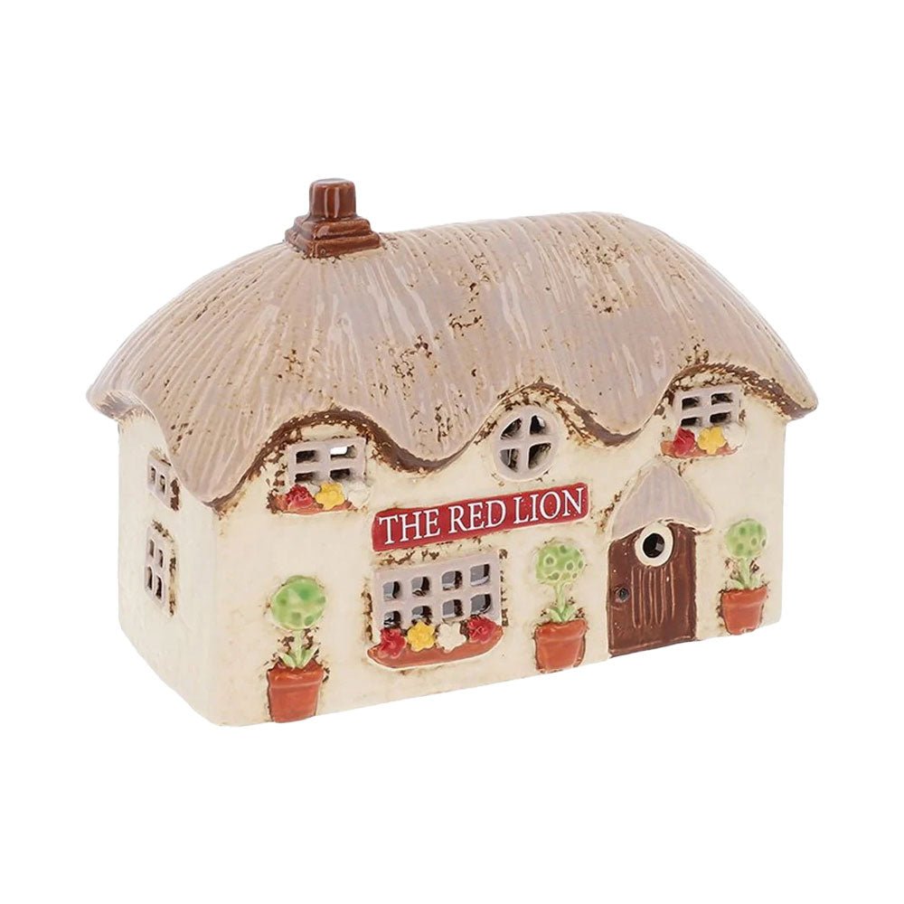 Village Red Lion Pub Pottery Tealight Holder