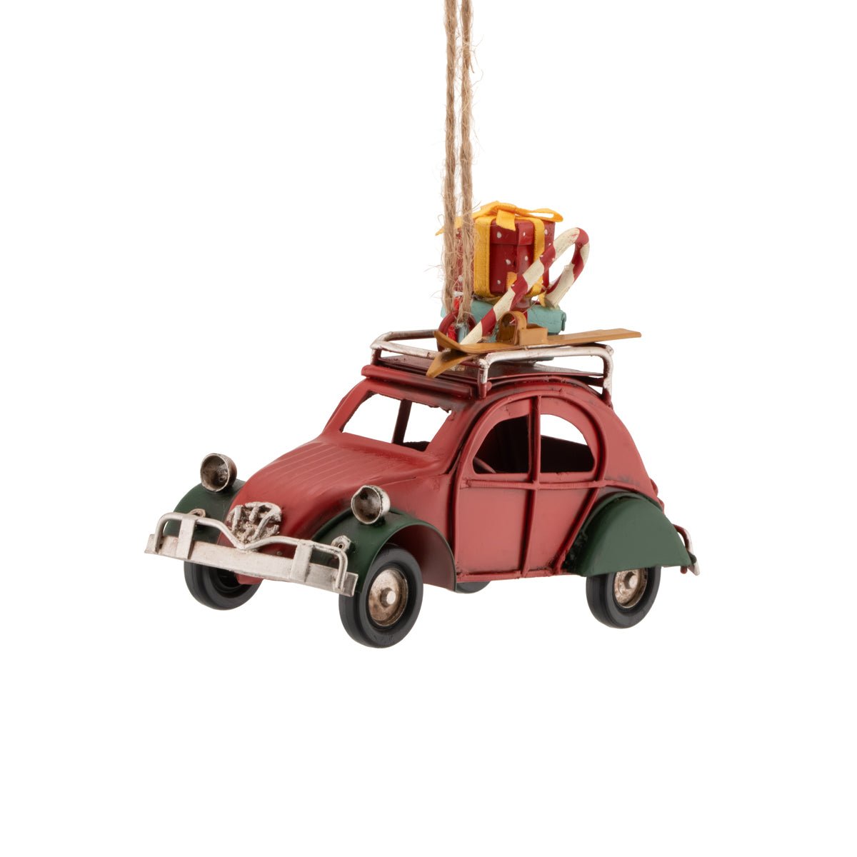 Vintage Car with Gifts Metal Decoration - Angela Reed - Christmas Decorations
