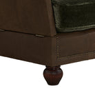Warwick Leather Snuggler with Velvet Seat Cushions