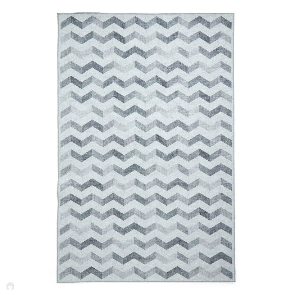 Washable Geometric Rug, Grey 61 x 120cm,61 x 170cm,76 x 150cm,76 x 230cm,122 x 170cm,152 x 230cm