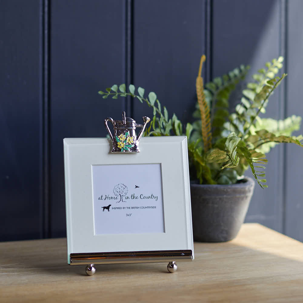 Watering Can with Flowers Photo Frame 3" x 3"