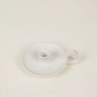 White Speckle Candle Holder with Handle