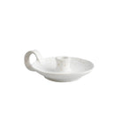 White Speckle Candle Holder with Handle