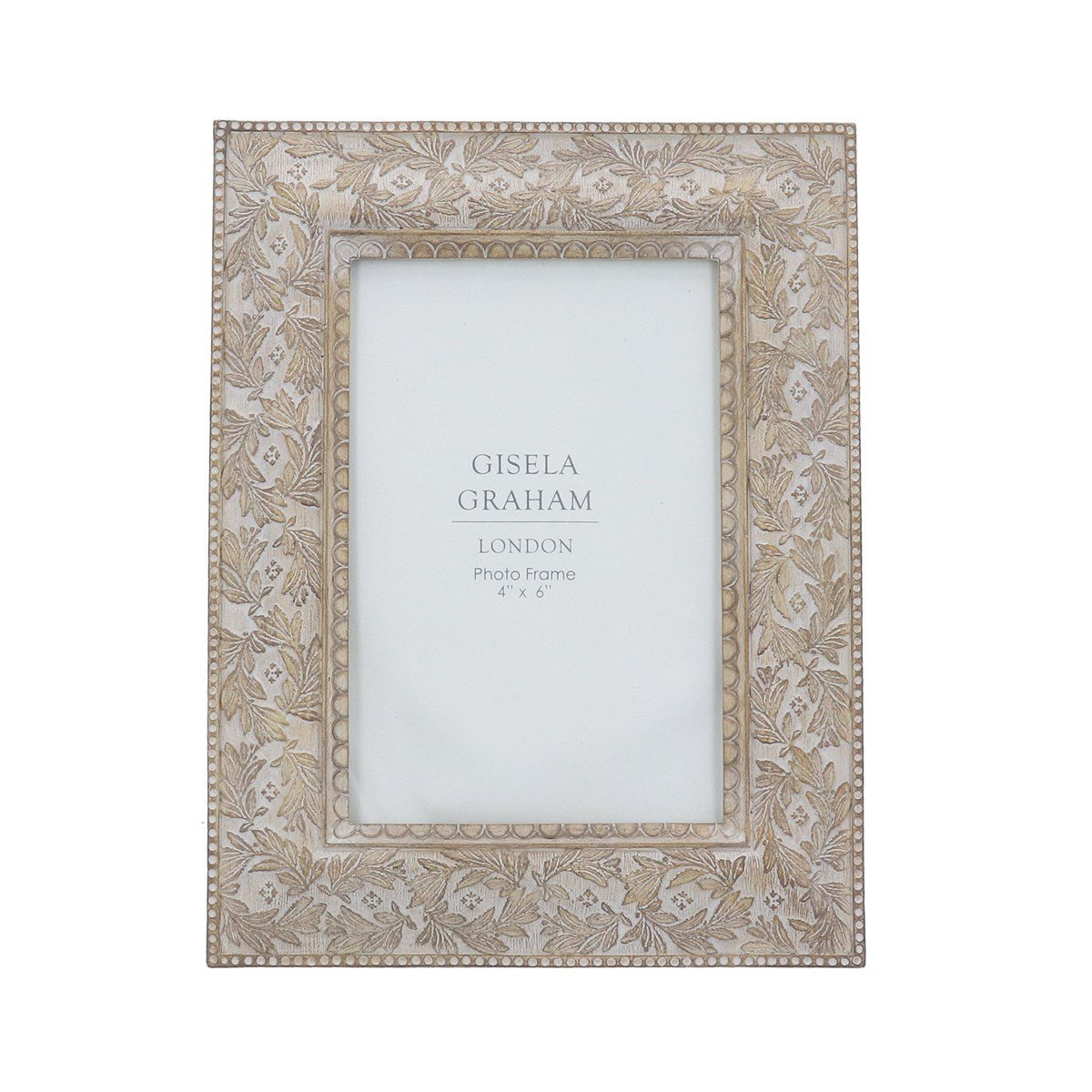 Wood Effect Leaf Photo Frame, 4 x 6"