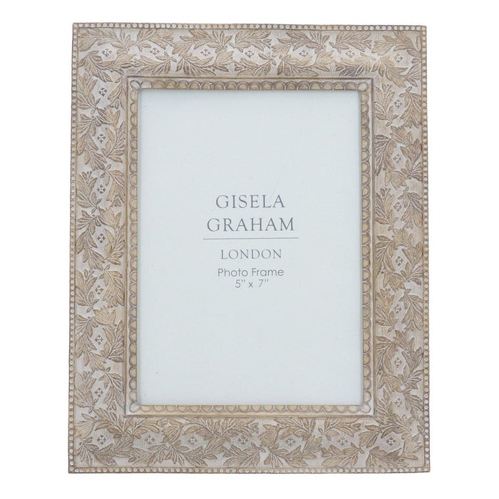 Wood Effect Leaf Photo Frame, 5 x 7"