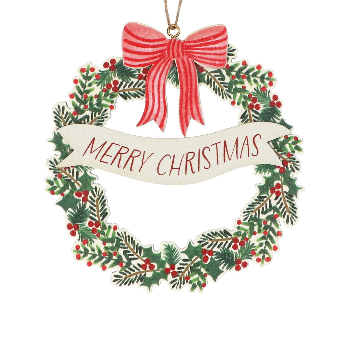 Wooden Christmas Wreath Decoration - Angela Reed - Christmas Decorations