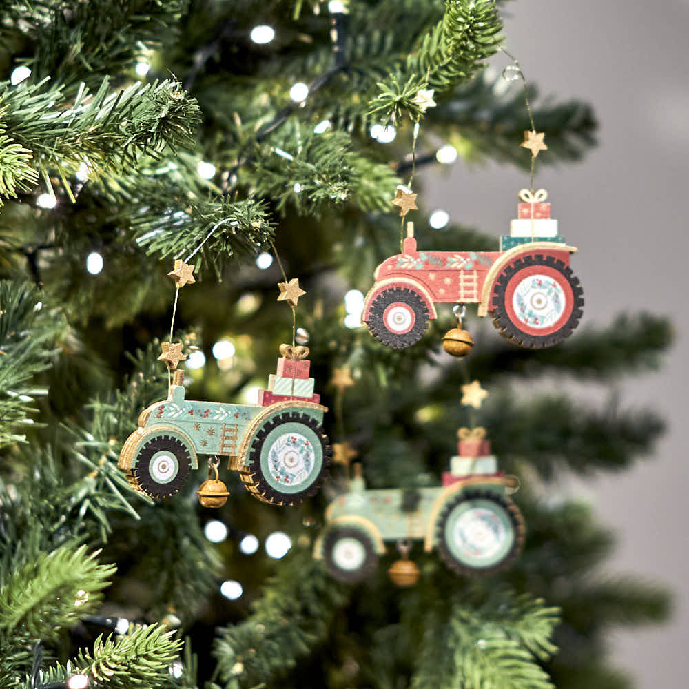 Wooden Tractor Hanging Decoration