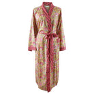 Yellow & Pink Carnation Print Dressing Gown