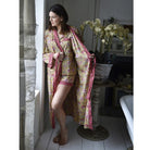 Yellow & Pink Carnation Print Dressing Gown