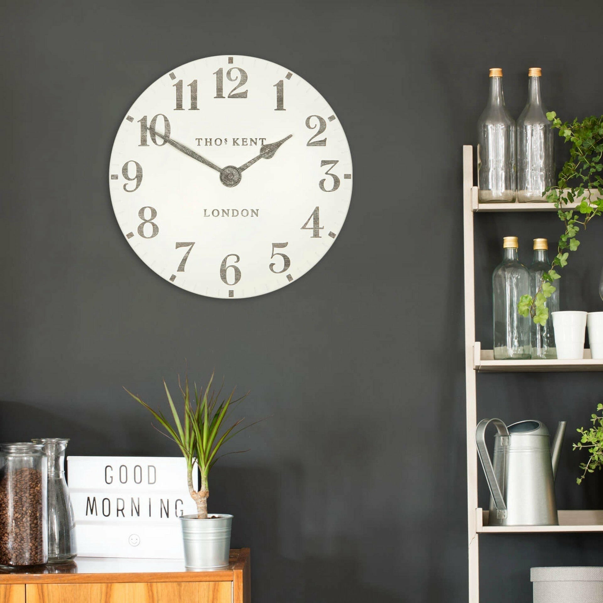 12" Arabic Clock, Limestone