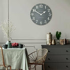 20" Arabic Wall Clock, Flax Blue