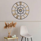 24" Evening Star Skeleton Clock, Brass