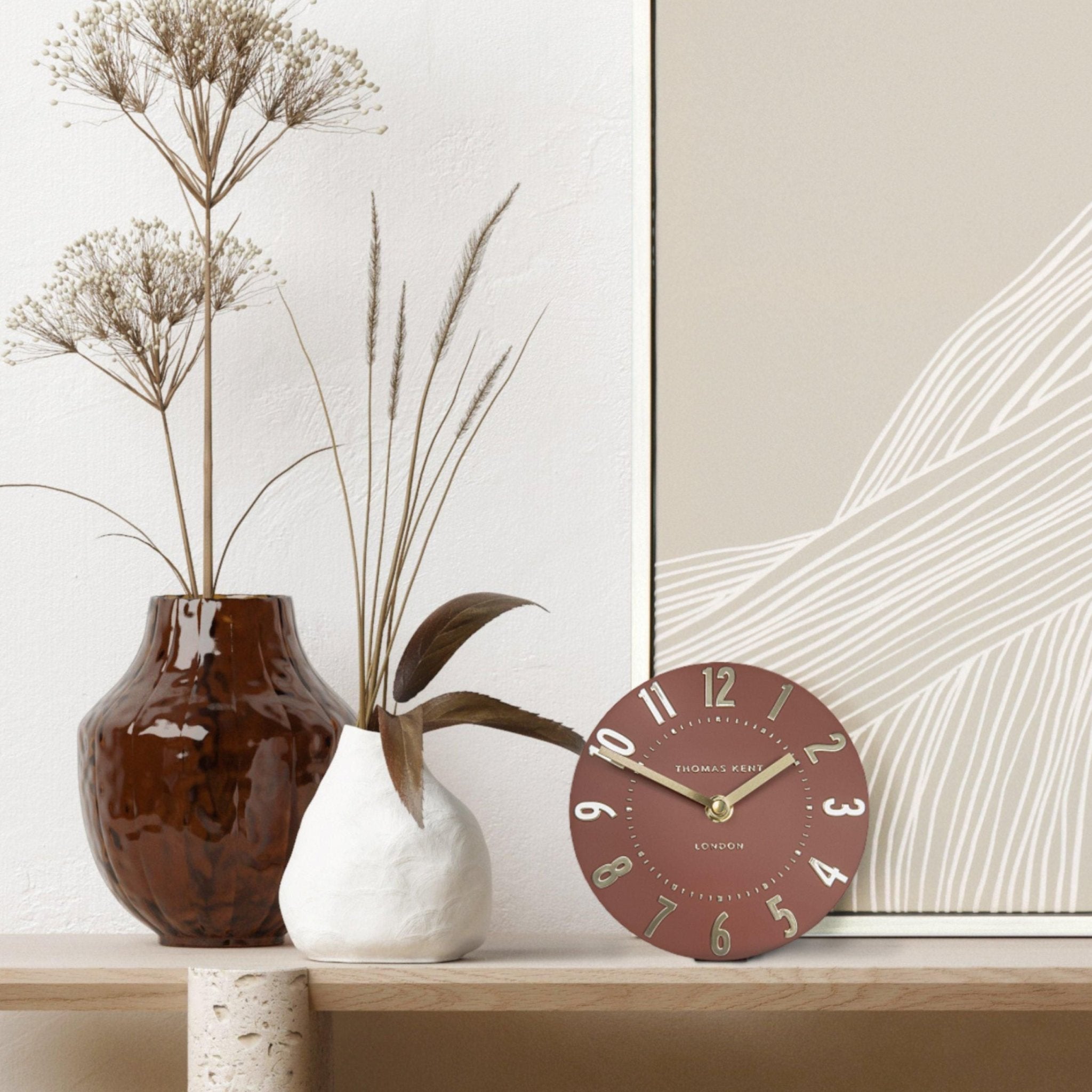 6" Mulberry Mantel Clock, Auburn