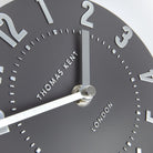 6" Mulberry Mantel Clock, Graphite Silver