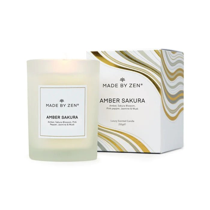 Amber Sakura Candle in Glass