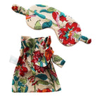 Floral Garden Eye Mask with Drawstring Bag