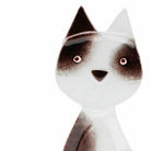 Glass Black and White Cat, Large