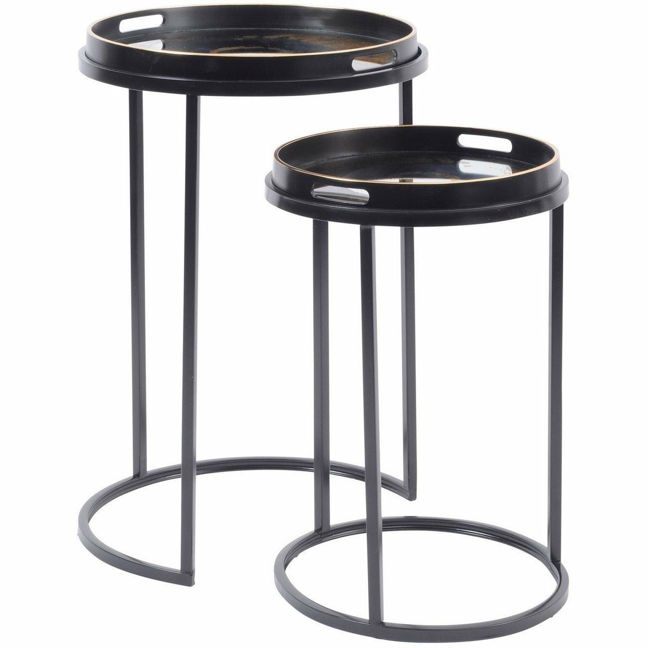 Gold and Black Swirl Nesting Tables