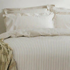 Hebden Mélange Stripe Duvet Cover Set, Natural Super King (6'),Double (4'6"),Kingsize (5'),Single (3')