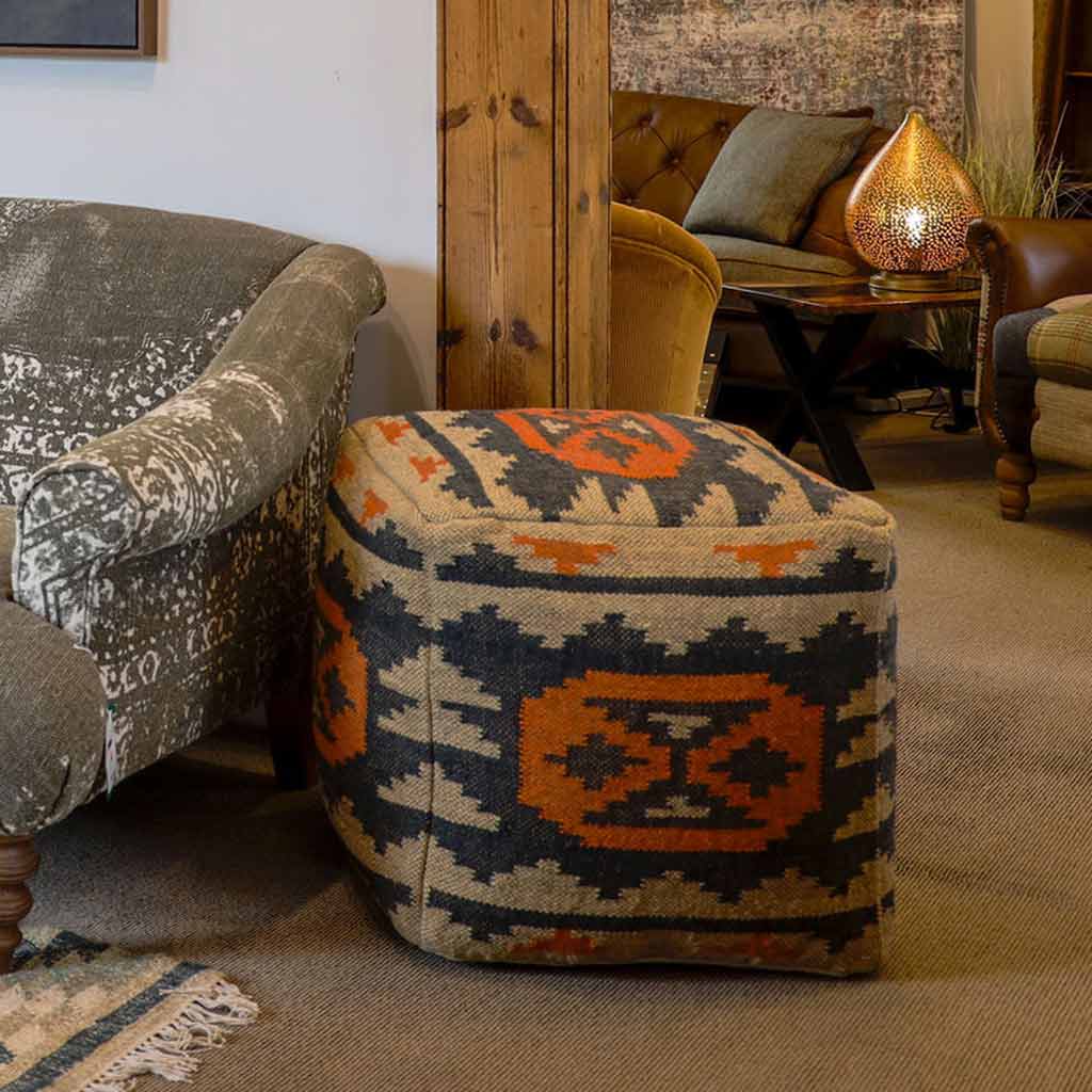 Kilim Atlas Pouffe