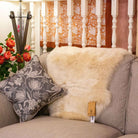 Long Wool Sheepskin Rug, Linen