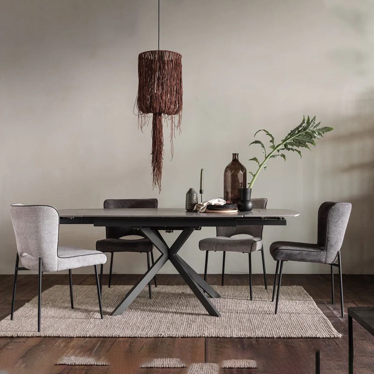 Oslo Sintered Stone Table Grey,White