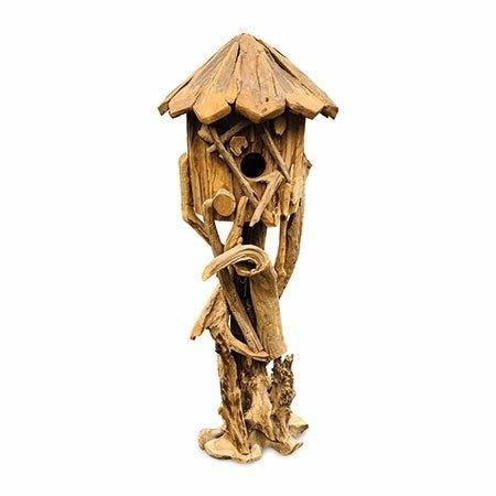 Reclaimed Wood Bird House on Stand