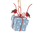 Robins tying parcel, Blue