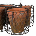 Set of 6 Small Pots in Basket