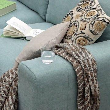 Shuffle Sofa, Corner Group with Stool Jacobean Flower Aqua (Group 4),Boho Denim (Group 4),Mushroom Linen (Group 4),Pigeon Linen (Group 4),Blueberry Linen (Group 4),Blush Linen (Group 4),Jacobean Flower Champagne (Group 4)