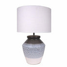 Skyline Grey and Blue Ceramic Table Lamp with Shade