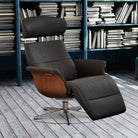 Timeout Reclining Chair in Leather with Built-in Footrest Fantasy Cement / Oak Stained Oak / Aluminium,Fantasy Cement / Oak Stained Oak / Black,Fantasy Cement / Black Stained Oak / Aluminium,Fantasy Cement / Black Stained Oak / Black,Fantasy Cement / Walnut Stained Oak / Aluminium,Fantasy Cement / Walnut Stained Oak / Black,Fantasy Cement / Untreated Oak / Aluminium,Fantasy Cement / Untreated Oak / Black,Fantasy Congnac / Oak Stained Oak / Aluminium,Fantasy Congnac / Oak Stained Oak / Black,Fantasy Congnac 