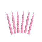 Twisted Taper Candle Pink